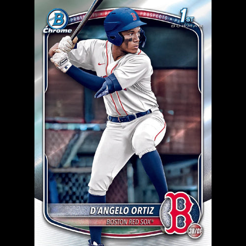 Baseball trading card of D'Angelo Ortiz from the Boston Red Sox