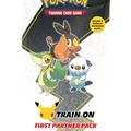 Pokémon trading card game pack with three characters on a white background